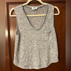 LNA Speckled Cropped Tank Top Grey Black Size Small
